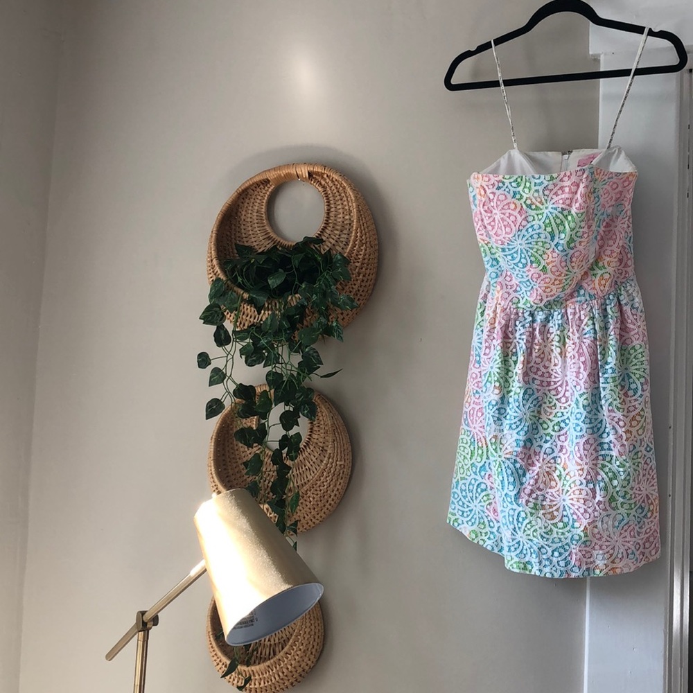 Lace strapless dress